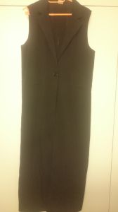 Adult Female Costumes to Hire - Black jacket - Slit - Sleeveless